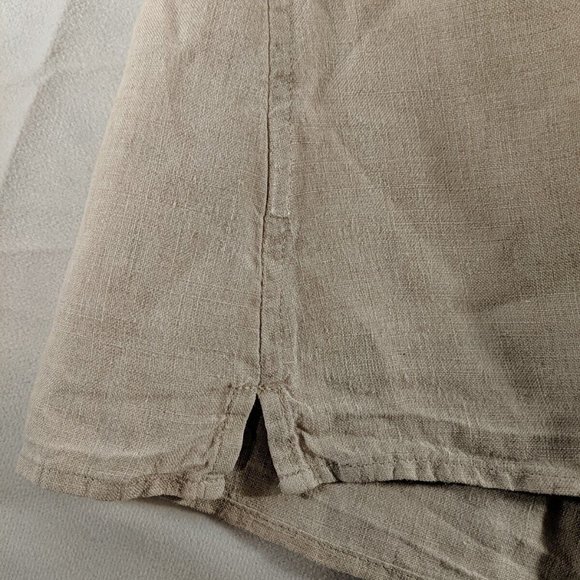 L.L. Bean ll Vintage Peasant Tank Woven top Women's size large L tan white beige - Picture 14 of 14